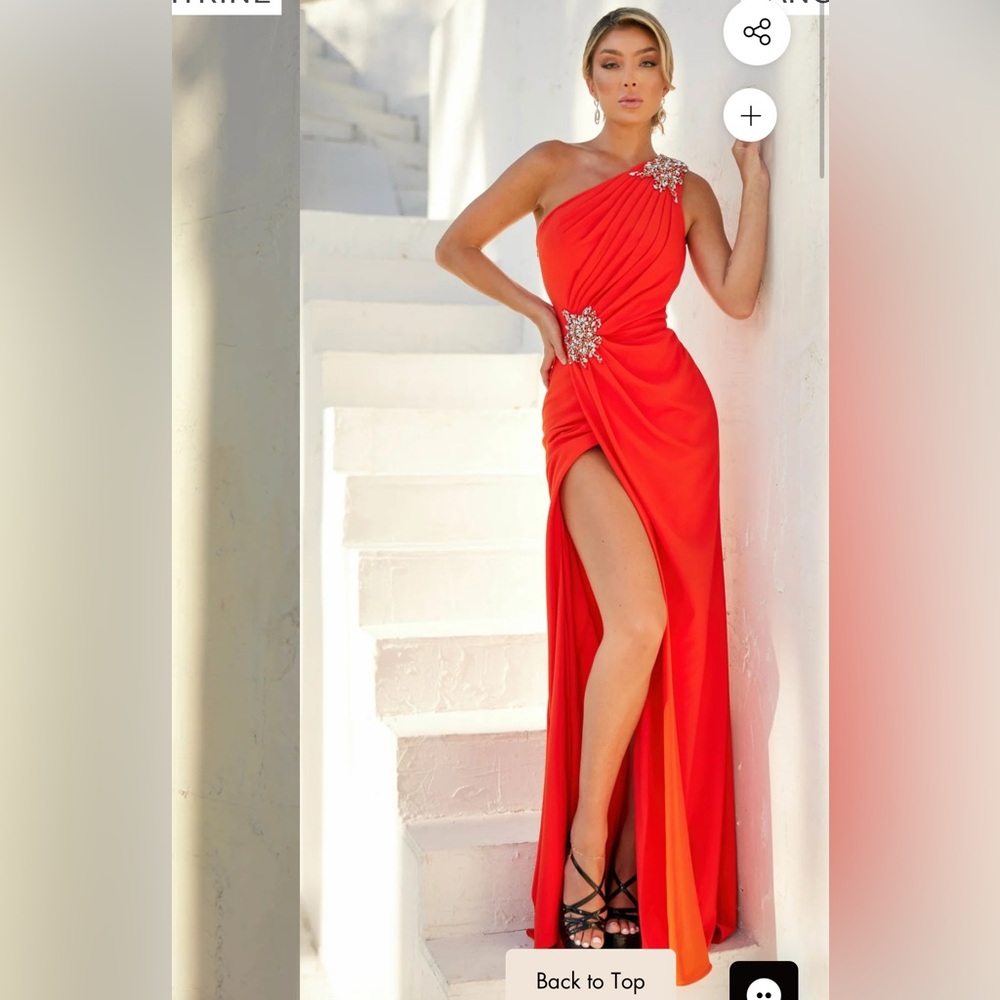 Terani dress , tangerine color , 1 time wear ,,, size 6